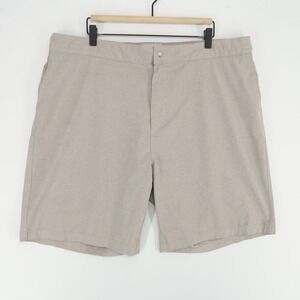 Reyn Spooner Aloha Shorts Mens 40 Beige Elastic Waist Swim Hybrid Casual Pockets